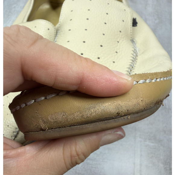 Lacoste Shoes Mens Size 10.5 Beige Boston Punched Leather Slip On Moccasin main image 9